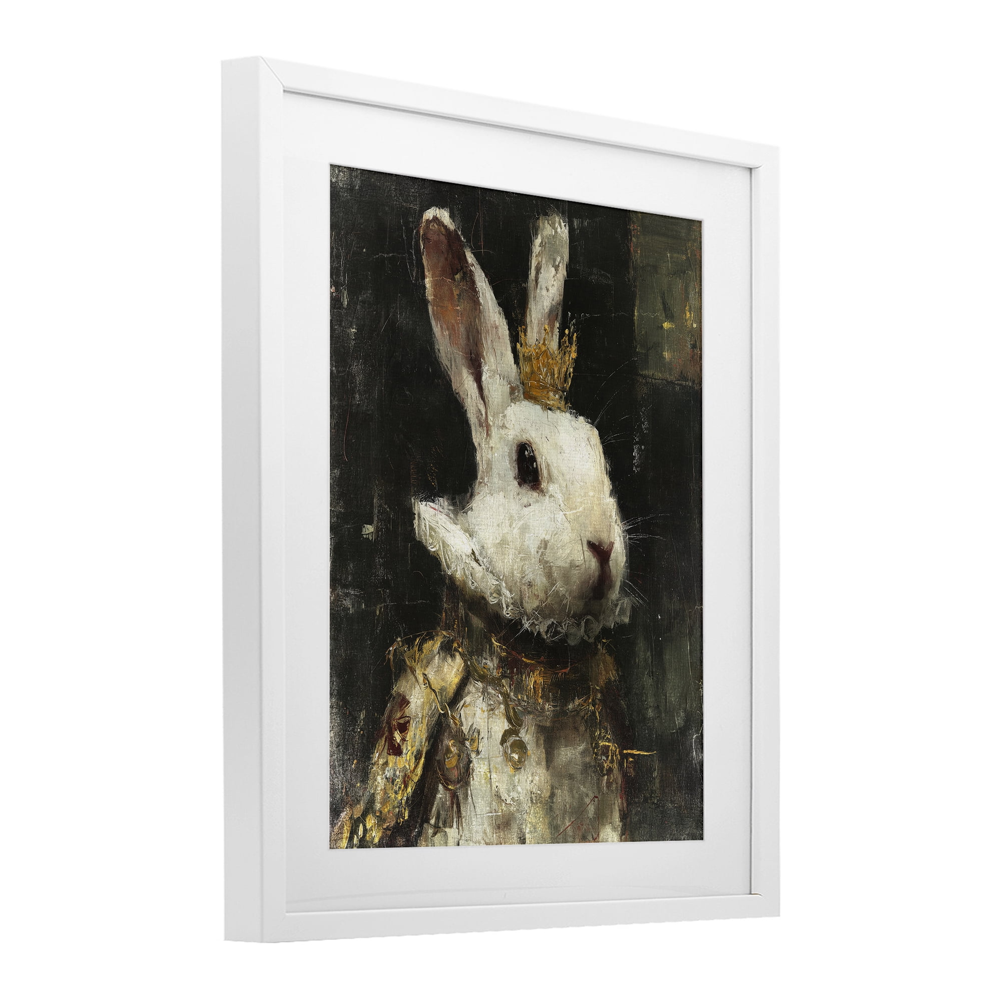 Stupell Industries Regal Hare Portrait White Framed Print Under Glass, design by Svetlana Aleynikova