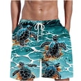 thumbnail image 2 of Puntoco Pantalones Cortos Con Estampado Hawaiano Para Hombre, Pantalones Cortos Con Bolsillo Y Cordón, Color Xl, 2 of 5