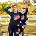 thumbnail image 5 of Sunisery Mommy and Me Valentine's Day Matching Outfits Love Heart Print Sweatshirt Mama Girl Long Sleeve Pullover Clothes, 5 of 6