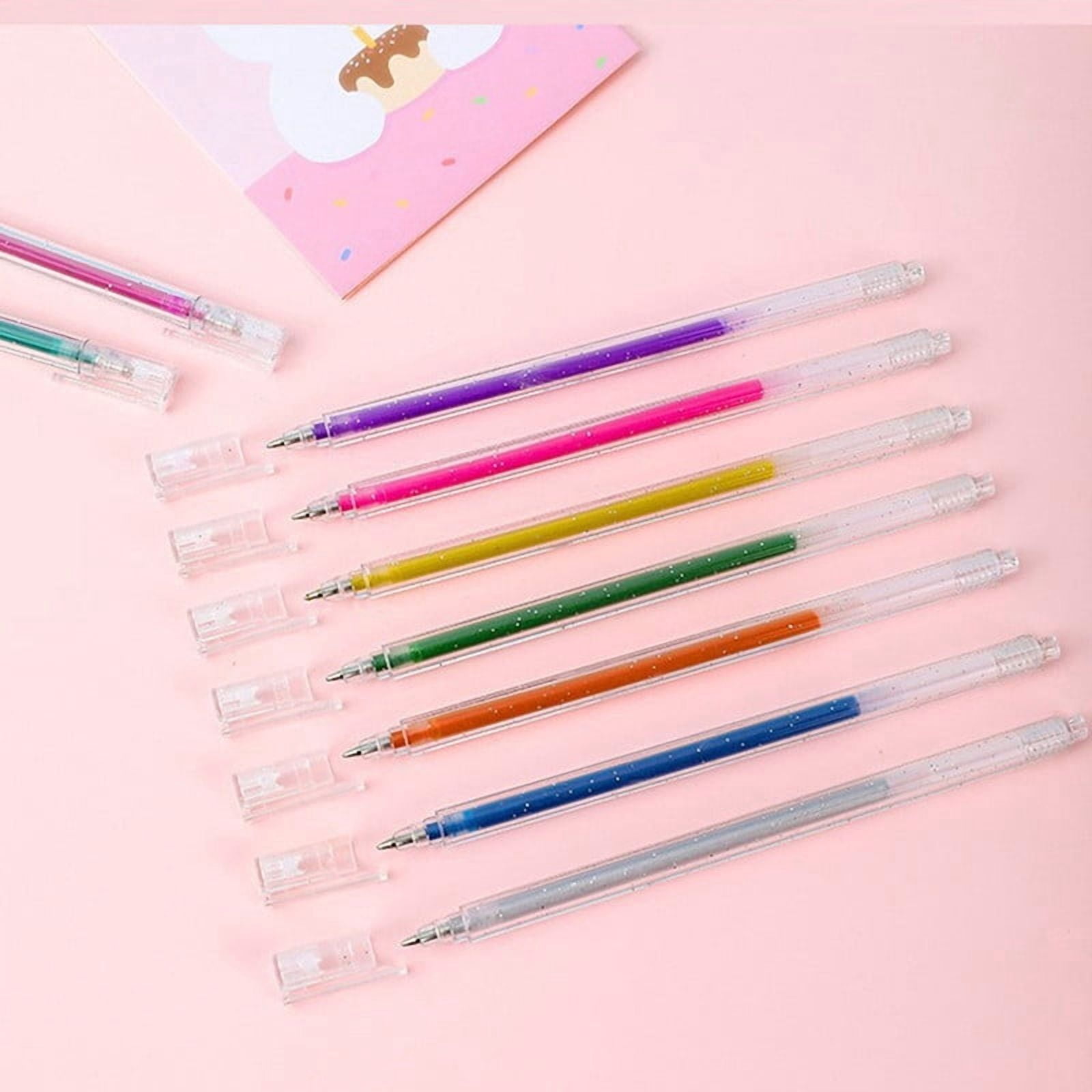HOMEIORA Glitter Gel Pens, 12 Colors Bold Point 1.0mm Vibrant Sparkle Colorful Pen for Adult Coloring Books, Crafting Journaling Doodling Drawing, 12 Pack