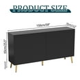 thumbnail image 2 of Furtivusia 4 Door Storage Cabinet, Sideboard Buffet Cabinet, Modern Buffet Console  for Living Room, Kitchen, Black, 2 of 9