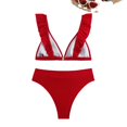 thumbnail image 5 of Swimsuits for Big Busted Women Under 20$ - Red Ruffle Bikini Hontri Women's Bikini Set with Ruffles And High Waist Sexy Two Piece Swimsuit Swimwear, 5 of 8