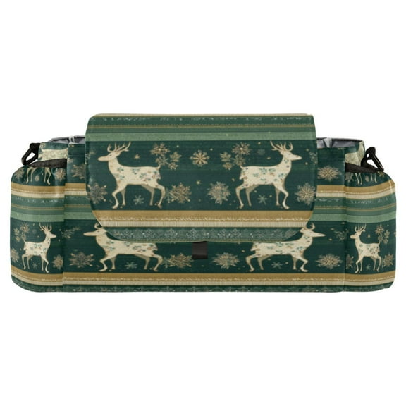 DIXRUYEE Stroller Organizer Elegant Deer in Green Splendor Printed