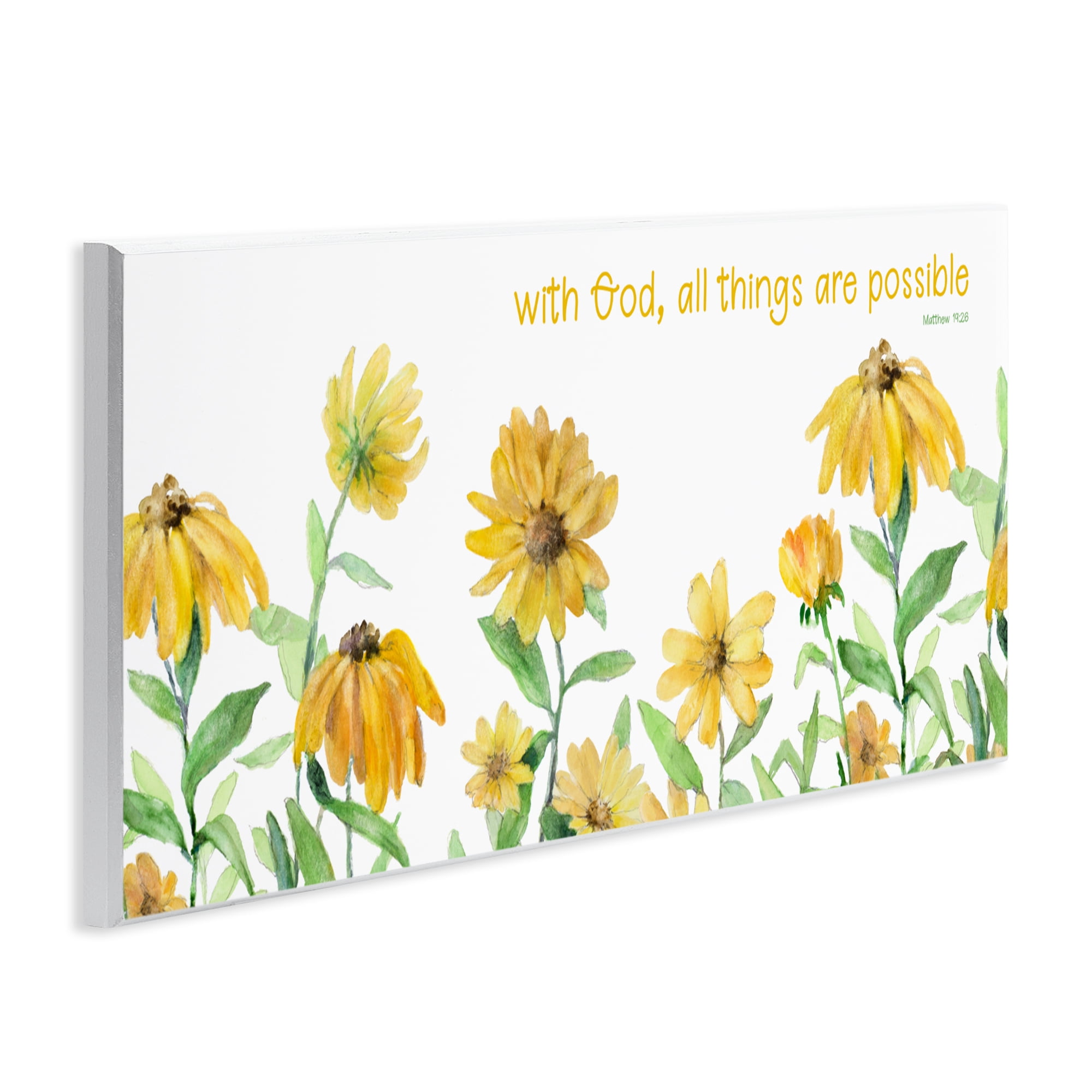 Stupell Industries With God Proverb & Daisies Wall Plaque Art, design by Lanie Loreth