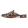 thumbnail image 2 of YDN Women Pointed Toe Slip on Mules Comfortable Low Chunky Heel Loafer Shoes Daily Dress Backless Pumps Size 6.5 Leopard, 2 of 6