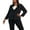 Black, variant on Kasper Plus Size Ruffled Collar Two-Button Blazer Black 24W