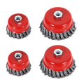 thumbnail image 1 of Cup Brushes For Angle Grinders, 4pcs Steel Disc Brushes, Cone Brushes, 1 of 5