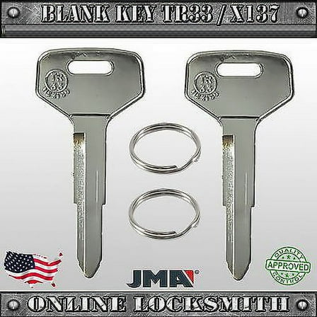 2 New Uncut Replacement Keys For Toyota Vehicles (Old Models) - TR33 / X137