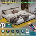 Modern Floating King Size Bed Frame with LED Lights, EasytoAssemble