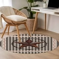 thumbnail image 5 of Retro Mottled Washable Round Area Rug 3.3 ft, Country Star Farmhouse Black Buffalo Plaid, Soft Non Slip Rugs Stain Repellent Indoor Felt Carpet for Living Dining Room Bedroom Home Office, 5 of 9