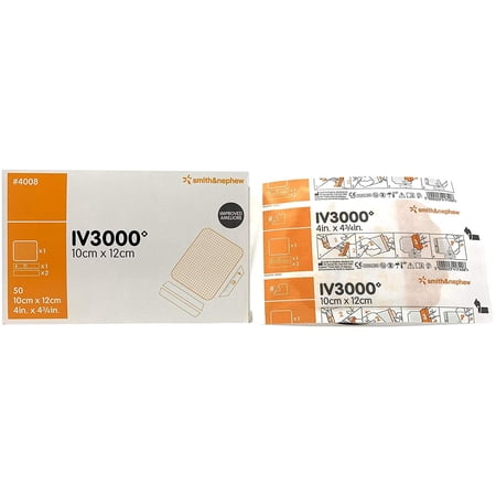 Smith & Nephew 66024008 IV3000 1 Hand Moisture Responsive Catheter Dressing 4 in. x 4¾ in. (Case of 200)
