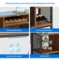 thumbnail image 6 of DEXTRUS Industrial Wine Bar Cabinet with Adjustable LED, 55" Coffee Bar Cabinet, Rustic Brown, 6 of 6