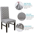 thumbnail image 2 of Chair Covers Set of 4,Stretch Dining Chair Protective Printed Slipcovers,Elastic Removable Washable Chair Protector Seat Covers for Dining Room Banquet Party Home Decor(Grey,Pack of 4), 2 of 5