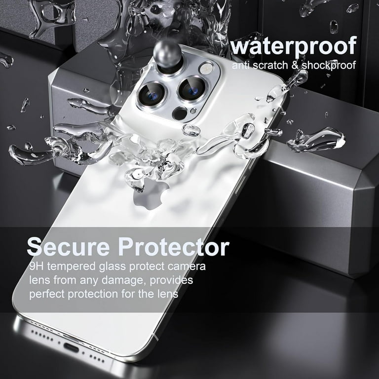 Metal Camera Lens Protector for iPhone 15 14 Pro Max Tempered