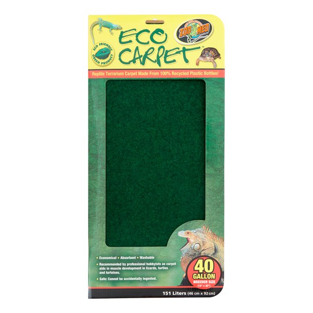 Zoo Med Eco Carpet Reptile Bedding, 15" x 36", Green