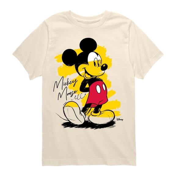 Disney - Sketchy Mickey - Youth Boys Short Sleeve Graphic T-Shirt
