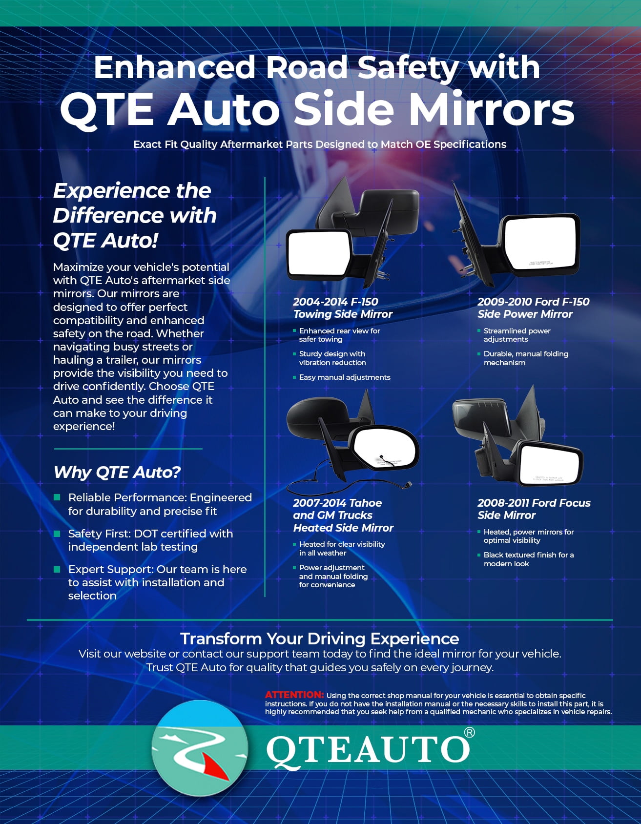 Left Driver Side Manual Foldaway View Mirror Dual Glass Chrome/Flat Black Textured For 2009-2021 GMC Savana 4500