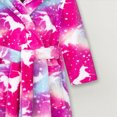 thumbnail image 4 of Toddler Boys Girls Flannel Bathrobes Kids Soft Hooded Sleepwear Cartoon Print Night-robe Kids Flannel Hooded Bathrobe 2T 3T 4T 5T 6T 7T Toddler Plush Robes With Belt,Red,Size 6-7T, 4 of 6