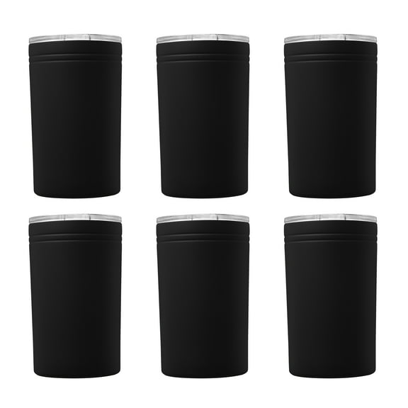 12 oz. Hops Stainless Steel Travel Tumblers - 6 Pack - Black
