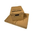 thumbnail image 5 of 12 - Pack 15x12x10 Small Standard File Storage Moving Box with Lid Letter Handles, 5 of 8