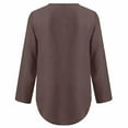 thumbnail image 4 of SDNall Womens Summer Long Sleeve Zip Casual Tunic V-Neck Rollable Blouse Tops, 4 of 9