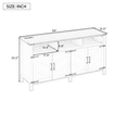thumbnail image 3 of Hassch Sideboard Buffet Cabinet with Charging Station, Farmhouse Kitchen Cabinet with 4 Barn Doors, 59" Coffee Bar Cabinet with Adjustable Shelves for Dining Room, Hallway, Entryway, Navy Blue, 3 of 10