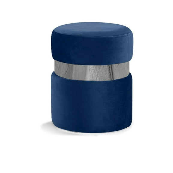 Meridian Furniture Hailey Contemporary Velvet Ottoman/Stool in Navy