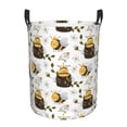 thumbnail image 1 of Balery Honey Bee Insect Cesta de ropa redonda con asas, impermeable, independiente, para ropa, juguetes, dormitorio y familia-Small, 1 of 6