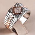 thumbnail image 3 of K-KED Fashion Women 925 Silver Two Tone Cubic Zirconia Delicate Jewelry Party Ring Sz 7-13-#1-11, 3 of 8