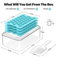 thumbnail image 2 of Mini Ice Cube Tray with Lid and Bin: TINANA Hexagonal Small Ice Trays for Freezer - Easy Release Honeycomb Nugget Ice Tray with Lid - Blue, 2 of 7
