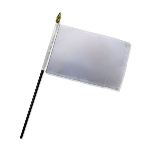 White Solid Color 4x6in Stick Flag
