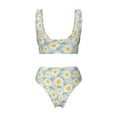 thumbnail image 6 of Rocae Daisies Flowers for Bikini Set for Women Two Piece Sexy High Swimsuits Split Crossover Bikini X-Large, 6 of 9