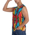 thumbnail image 3 of Lsque Colorful Arrow Graffiti Pattern Print Men's Cotton Blend Sleeveless Muscle Shirts (S-3XL)- Moisture Wicking, Odor Protection, UPF 30+,Small, 3 of 8