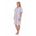 thumbnail image 2 of Dream8teen Women's Snaps Front Closure House Dress Sleeveless Woven Housecoat Duster Lounger Robe 2017 Purple Plaid Medium, 2 of 5
