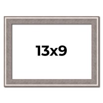 13x9 Frame Grey Real Wood Picture Frame Width 1.25 inches | Interior Frame Depth 0.5 inches | Hans