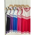 thumbnail image 4 of WOYY Little Girls Cheerleading Outfits Active Sleeveless Dress Handball Stocking 3Pcs Set, Sizes 5-6Y, 4 of 5