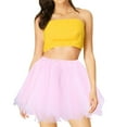 thumbnail image 5 of Tiqkatyck Mardi Gras Pleated Skirts for Women Clearance, Womens Fashion Solid Party Fashion Skirt Tutu Birthday Cake Skirt Puffy Skirt Holiday Skirts for Women, Skirts for Women Pink, 5 of 8