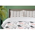 thumbnail image 4 of Ambesonne Pets Duvet Cover Set, Cool Cat Meow Animals Doodle, 2-Calking, Beige Pale Pink, 4 of 6