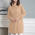 thumbnail image 7 of UTSJKR Womens Sweater Dress Long Sleeve Sundress 2024 Fashion Classic Solid Funnel Neck Dress Ribbed Knited Pullover Jumper Sweaters Dress Khaki XL, 7 of 7