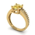 thumbnail image 2 of 2.32 ct Oval Cut Yellow Moissanite Solitaire with Simulated Diamond Accents 14K Yellow Gold Womens Engagement Ring, 2 of 6