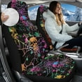 thumbnail image 2 of Uorisanigo 2 Pack Front Seat Covers – Colorful Spiderweb Skull Car Seat Protectors Premium Coral Fleece Cloth for Ultimate Comfort & Protection, Universal Fit for Most Cars SUVs Trucks, 2 of 7