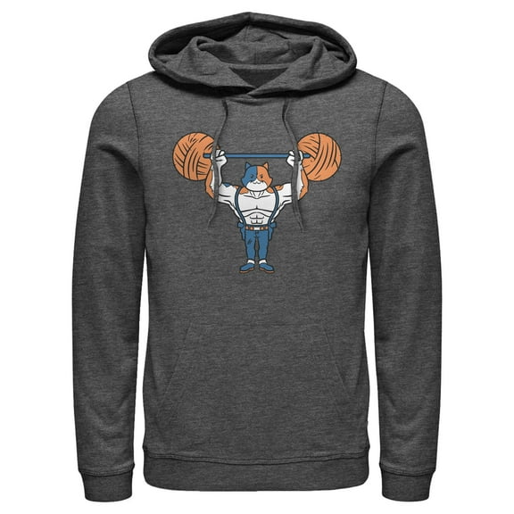 Men's Fortnite Yarn Lifter Meowscles  Pull Over Hoodie Charcoal Heather Large