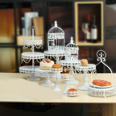 - 12Pcs Gold White Cake Stand Cupcake Stands Crystal Metal 3 Tier Dessert Display Tower Wedding Cake Stand Dessert Cake Holder Pan for Party