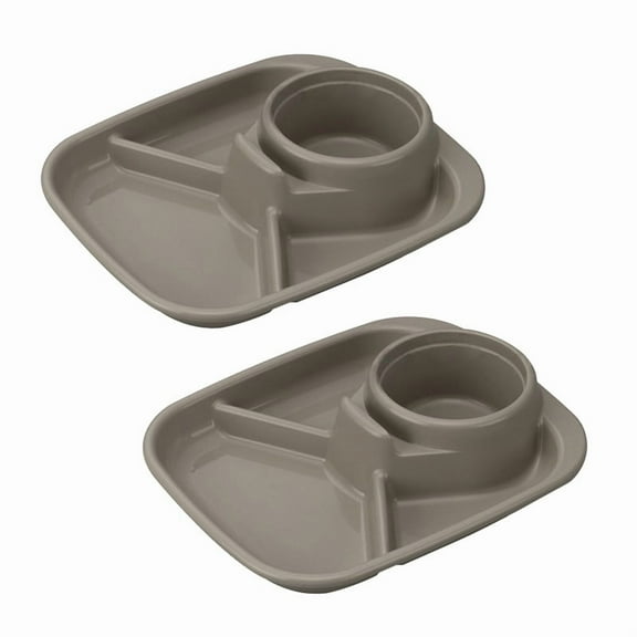 Divided Plates for Kids - Set of 2 Dinnerware Food Grade Kid Safe with Divided Design for Picky Eaters Reusable Modern Tableware