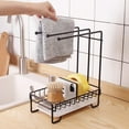 thumbnail image 2 of VeluraHome  Kitchen Sink Caddy Sponge Holder with Dishcloth Drying Rack,Black,1 Pack, 2 of 5