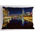 thumbnail image 1 of City Pillow Sham Looking Down the Yarra River on a Beautiful Night in Melbourne Water Reflection, Decorative Standard Queen Size Printed Pillowcase, 30 X 20 Inches, Indigo Yellow, by Ambesonne, 1 of 2
