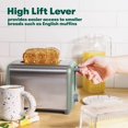 thumbnail image 4 of BELLA 2 Slice Toaster, Quick & Even Results Every Time, Wide Slots Fit Any Size Bread Like Bagels or Texas Toast, Drop-Down Crumb Tray for Easy Clean Up, Stainless Steel and Sage, 4 of 5