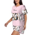 thumbnail image 3 of Womens Pajama Sets With Pocket, Cute Cats Lounge Sets Short Sleeve Sleepwear PJ Sets for Women, 3 of 6