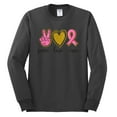 thumbnail image 3 of Peace Love Breast Cancer Awareness Breast Cancer Awareness Mens Long Sleeve Shirt, Charcoal, 3X-Large, 3 of 5