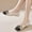 Beige, variant on Women Two Tone Patchwork Square Toe Bow Flat Ballet Flats Fall Slip on Soft Comfy Versatile Daily office Walking Shoes Khaki C